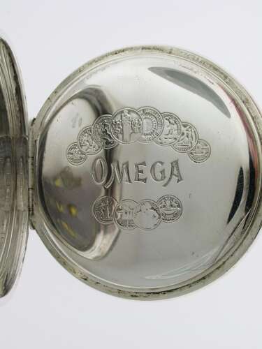 Omega Silver 0.800 Excellent Open Face Pocket Watch Swiss 1917