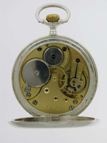 Omega Silver 0.800 Excellent Open Face Pocket Watch Swiss 1917