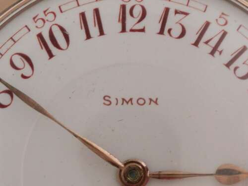 Simon Silver 0.800 24-hour Day / Night Pocket Watch - Swiss 1920