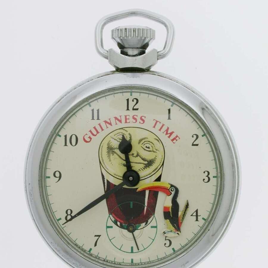 Guinness Time Pocket Watch by Ingersoll Swiss 1950