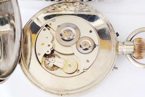 Mappin %26 Webb Large Goliath Pocket Watch in Silver Case – Hallmarked London 1903