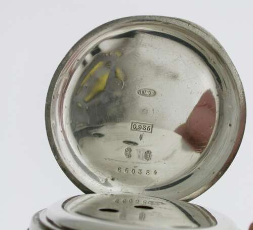 JW Benson Silver 0.935 Full Hunter Pocket Watch Swiss 1900