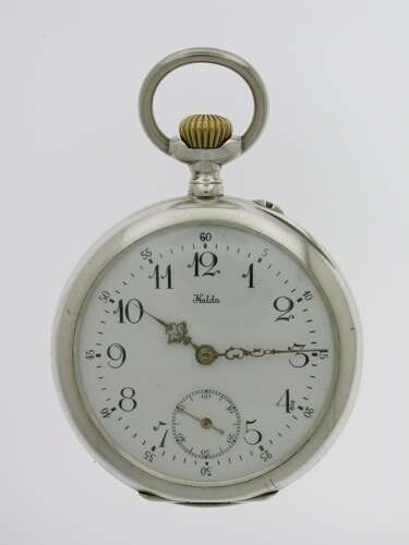 Silver Halda Swedish Patek Philippe Open Face  Pocket Watch 1900
