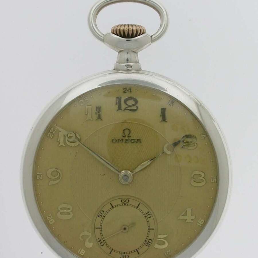 Omega Silver 0.800 Open Face Gent&rsquo;s  Pocket Watch Swiss 1930