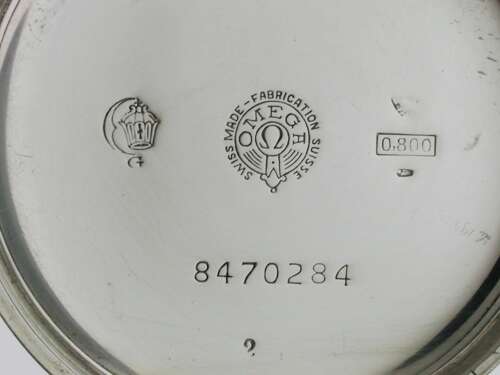 Omega Silver 0.800 Open Face Gent’s Pocket Watch Swiss 1930