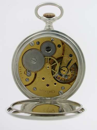 Omega Silver 0.800 Open Face Gent’s Pocket Watch Swiss 1930