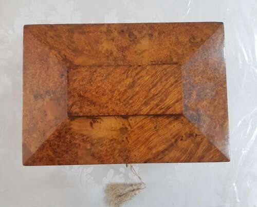 Antique Birch Display Case Box For Pocket Watches