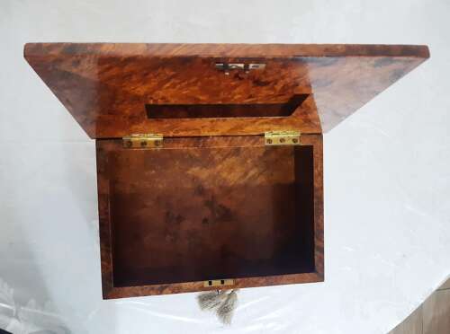 Antique Birch Display Case Box For Pocket Watches
