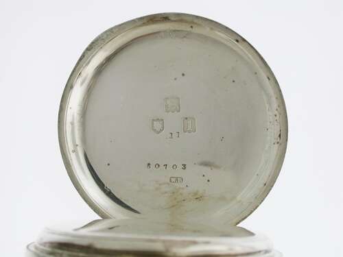 Antique Silver Bennett Gent's Open Face Pocket Watch English London 1906