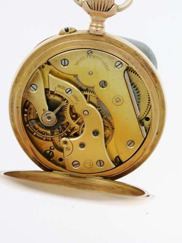 Antique Halda 18 Kt Yellow Gold Swedish Patek Philippe Open Face Pocket Watch 1900
