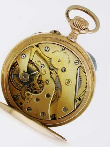 Antique Halda 18 Kt Yellow Gold Swedish Patek Philippe Open Face Pocket Watch 1900