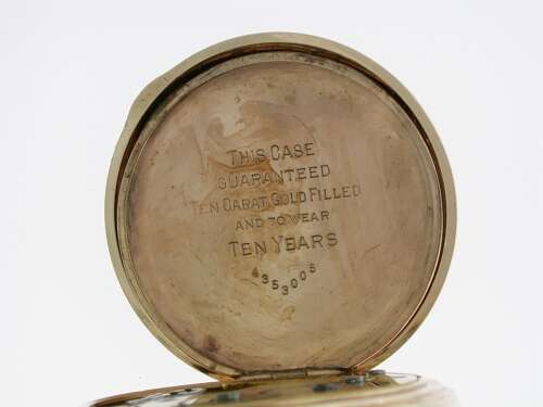 Gold-filled Open Face Pocket Watch with Gold Filled Chain Swiss 1930