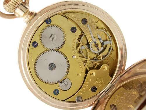 Gold-filled Open Face Pocket Watch with Gold Filled Chain Swiss 1930