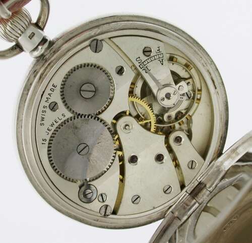 J.W. Benson Silver Open Face Pocket Watch Birmingham 1928
