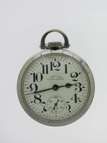Hamilton Art Deco Steel Railway Pocket Watch USA 1943