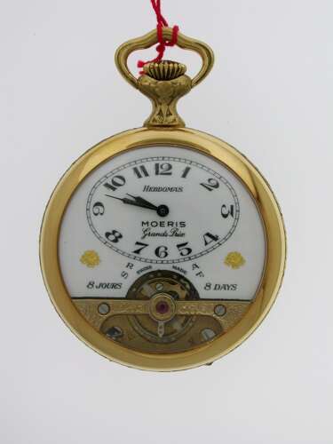 Antique Hebdomas Nos Art Nouveau 8-day Open Face Pocket Watch Swiss Made 1960