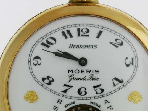 Antique Hebdomas Nos Art Nouveau 8-day Open Face Pocket Watch Swiss Made 1960