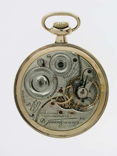 Antique American Illinois Gold Filled Railway Pocket Watch USA 1922