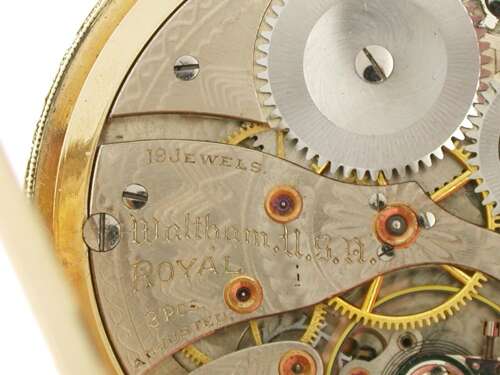 American Waltham Royal Secometer Art Deco Gold Filled Railroad Pocket Watch 1930