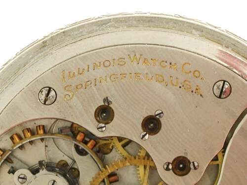 Antique American Illinois Steel Art Deco Railway Pocket Watch 1920