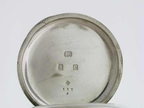 Antique Silver Pocket Watch with Silver Chain in Wooden Mahogany Box – Birmingham 1902