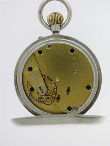 Antique Silver Pocket Watch with Silver Chain in Wooden Mahogany Box – Birmingham 1902