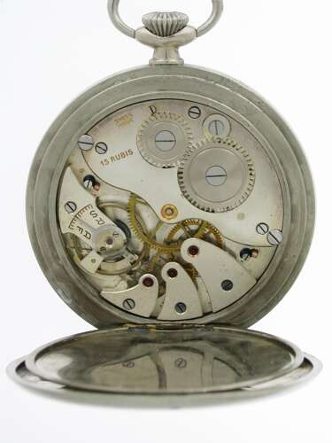 Swedish Military Steel Royal Pocket Watch 1940 –