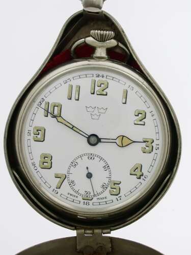 Swedish Military Steel Royal Pocket Watch 1940 –