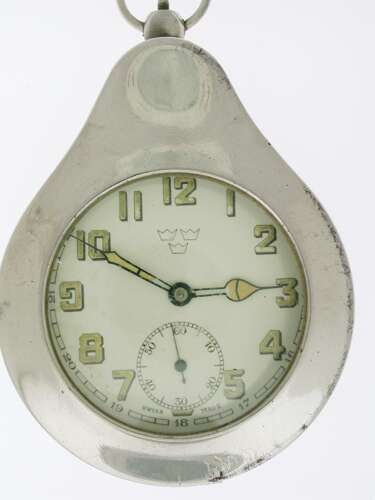 Swedish Military Steel Royal Pocket Watch 1940 –