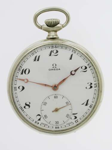 Omega Open Face Steel Pocket Watch - Swiss 1952