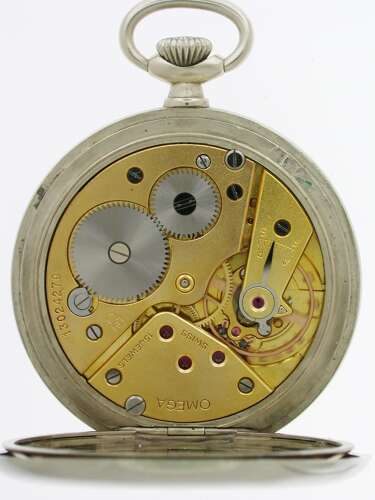 Omega Open Face Steel Pocket Watch - Swiss 1952