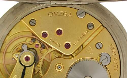 Omega Open Face Steel Pocket Watch - Swiss 1952
