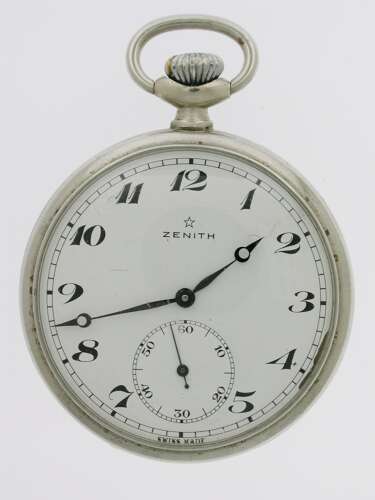 Zenith Steel Pocket Watch - Swiss 1960