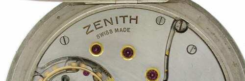 Zenith Steel Pocket Watch - Swiss 1960
