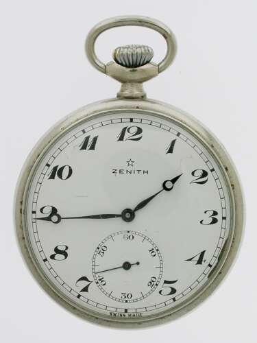 Zenith Steel Pocket Watch - Swiss 1960