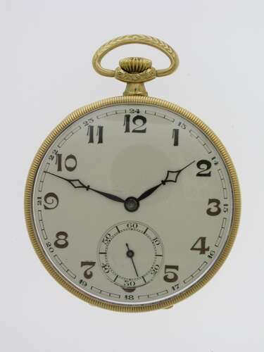 Art Deco 18Kt Yellow Gold Pocket Watch Swiss 1928