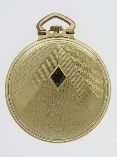 14Kt Yellow Gold Art Deco Mido Nos Pocket Watch Swiss 1930s