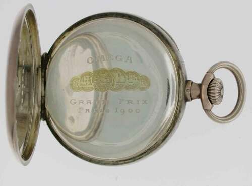 Antique Silver 0.900 Omega Fob Open Face Pocket Watch Swiss 1920