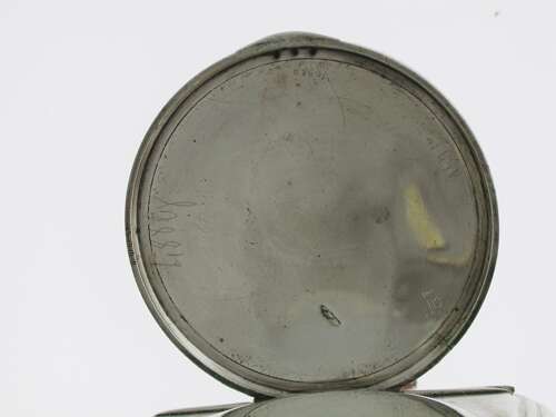 Antique Omega Silver Square Open Face Pocket Watch Swiss 1900
