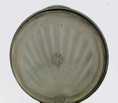 Antique Omega Silver Square Open Face Pocket Watch Swiss 1900