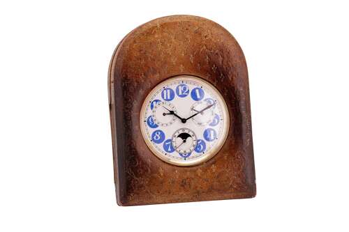 Antique Rare Goliath Open Face Pocket Watch with Double Calendar, Moonphase %26 Genuine Box