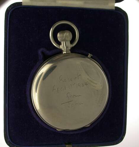 Antique Venner Time Switches Ltd Split Second Stop Watch Steel Pocket Watch Swiss 1930