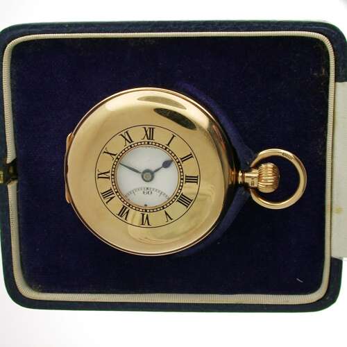 J.W. Benson 9kt Yellow Gold Swiss Made   Half Hunter Pocket Watch - Birmingham 1929