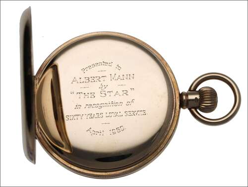 J.W. Benson 9kt Yellow Gold Swiss Made Half Hunter Pocket Watch - Birmingham 1929