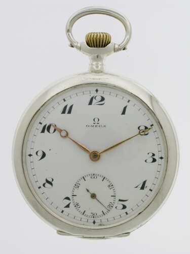 Antique Omega Silver 0.800 Pocket Watch  Swiss 1918