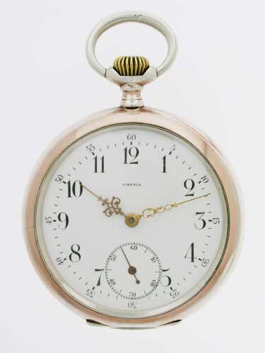 Antique Silver 0.800 Omega Open Face Pocket Watch Swiss 1920