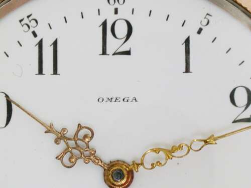 Antique Silver 0.800 Omega Open Face Pocket Watch Swiss 1920