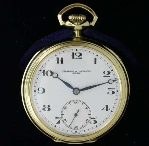 Antique 14 Kt Yellow Gold Pocket Watch Retailed by Vacheron %26 Constantin Geneve - Swiss 1920