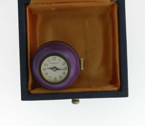 Gubelin Silver 0.925 Guilloche Enamel Pendant Ball Watch in Original Gubelin Box Chain – S