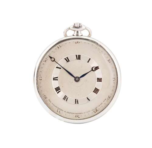 Antique Platinum Rare Ultra-thin Art Deco Pocket Watch Swiss 1910 The Goldsmiths Silversmi
